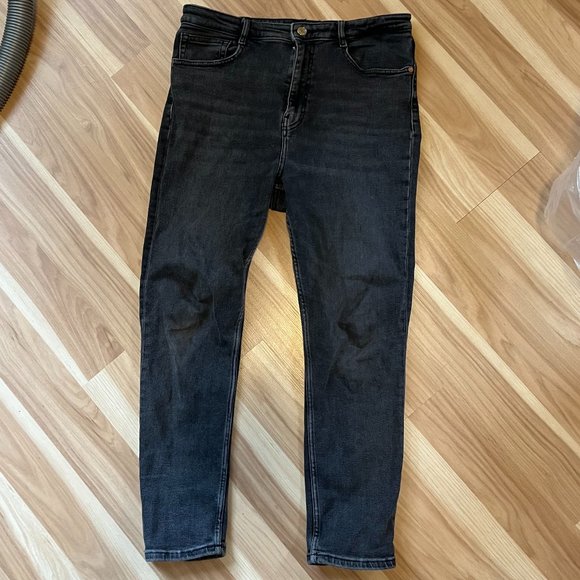 ZARA Black label high waist stretch jean sz 12 - Picture 2 of 5